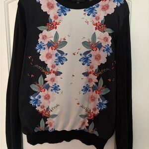 Ted Baker Black and White Floral Top
